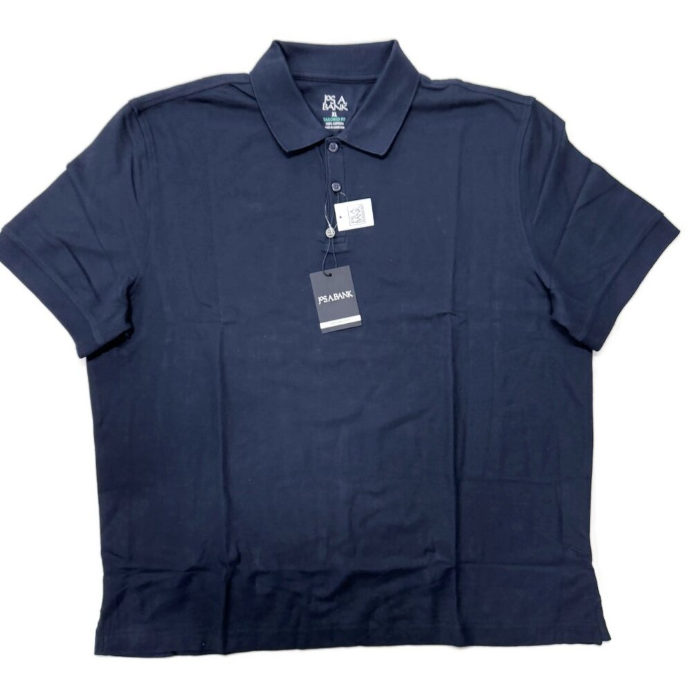 Jos A Bank Golf Polo Shirt Mens XL Blue Tailored Short Sleeve Moisture Wicking